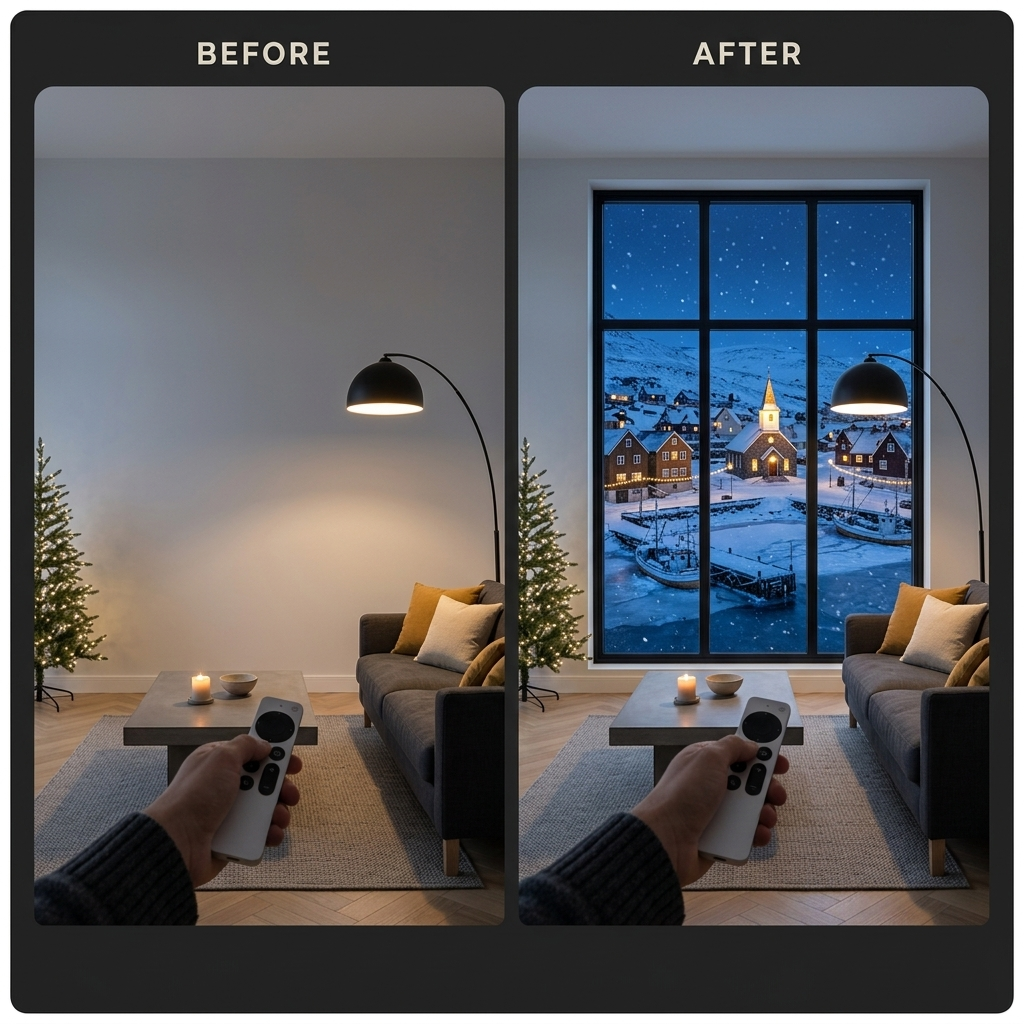 Blank wall before and after Snowview